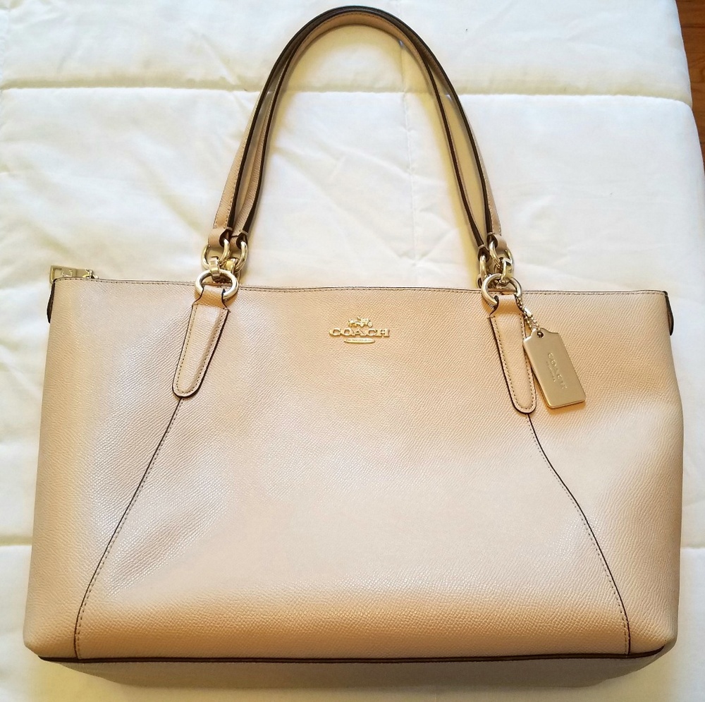 COACH Ava Top Zip Crossgrain Leather Tote